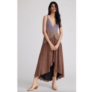 Anthropologie Hutch Contrast Floral Wrap Midi Dress, Size 1X